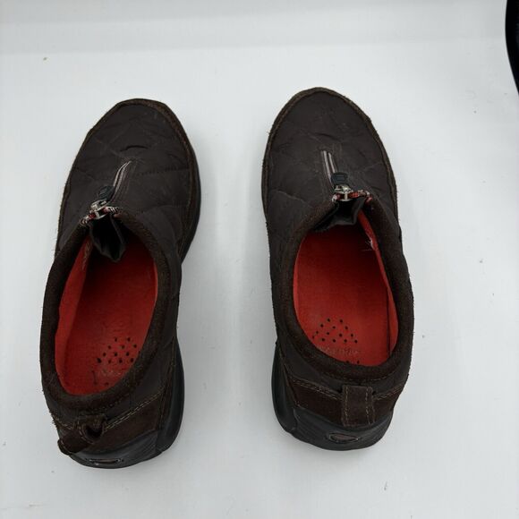 Lands' End Shoes Women Size 7.5 B Weatherfield Quilted Zip Brown Hiking 86524 G2 - Picture 5 of 9